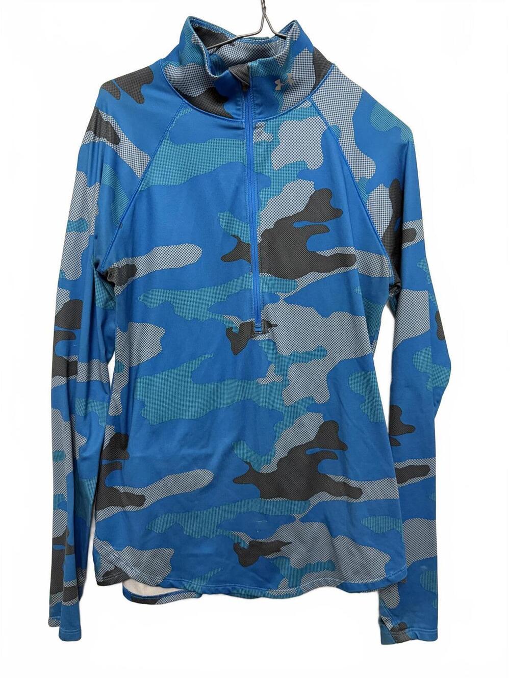 Under Armour Blue Camo Long Sleeve Fitted ColdGear Top Size LG/6